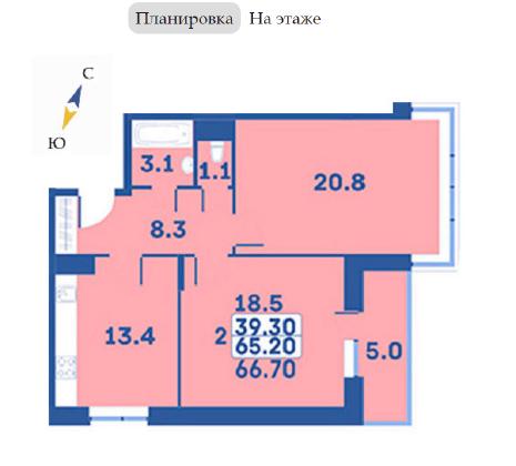 2-комнатная квартира в г. деревня Рогозинино