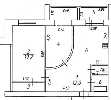 2-комнатная квартира в г. Балашиха