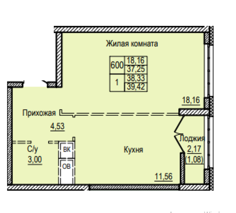 1-комнатная квартира в г. Балашиха