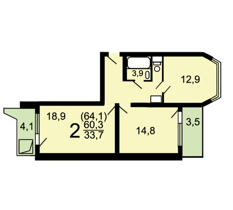2-комнатная квартира в г. Балашиха