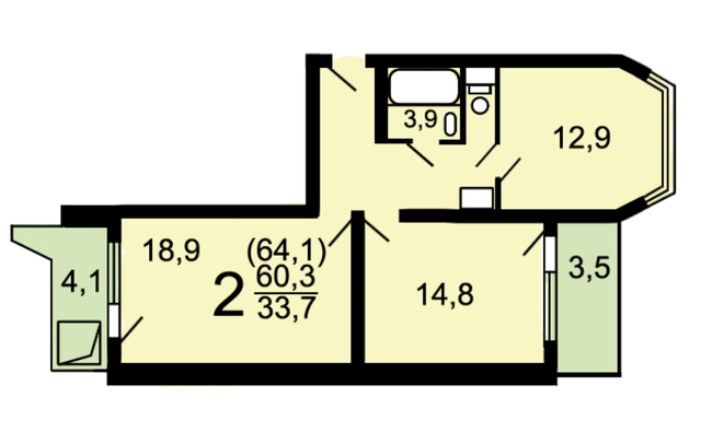 2-комнатная квартира в г. Балашиха